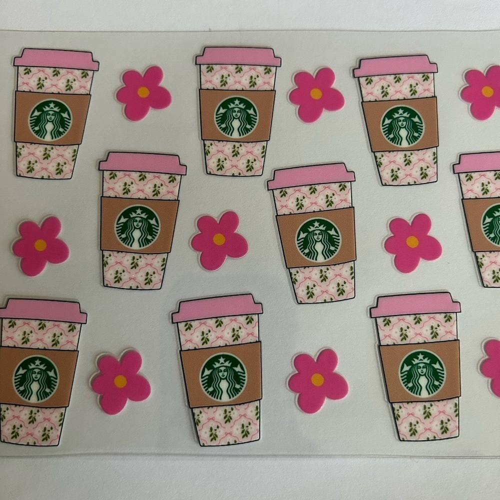 Starbucks & Flowers Cup Decal 151